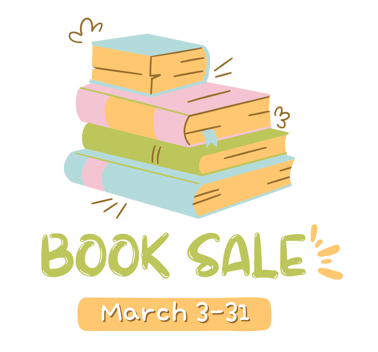 green playful colorful book store logo